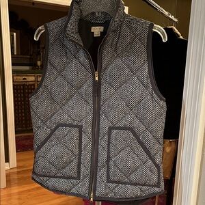 J. Crew Black and White Chevron Vest